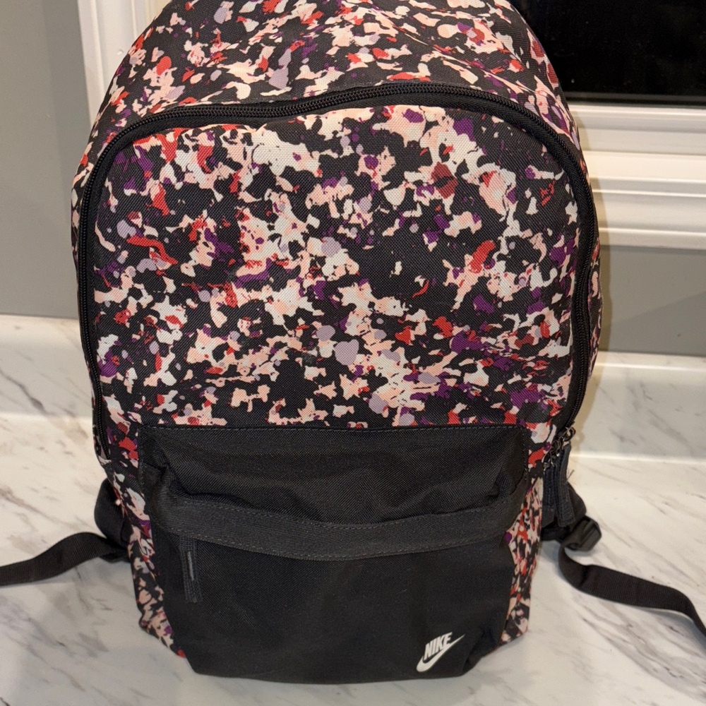 Nike Black ,Red and purple Speckled Backpack